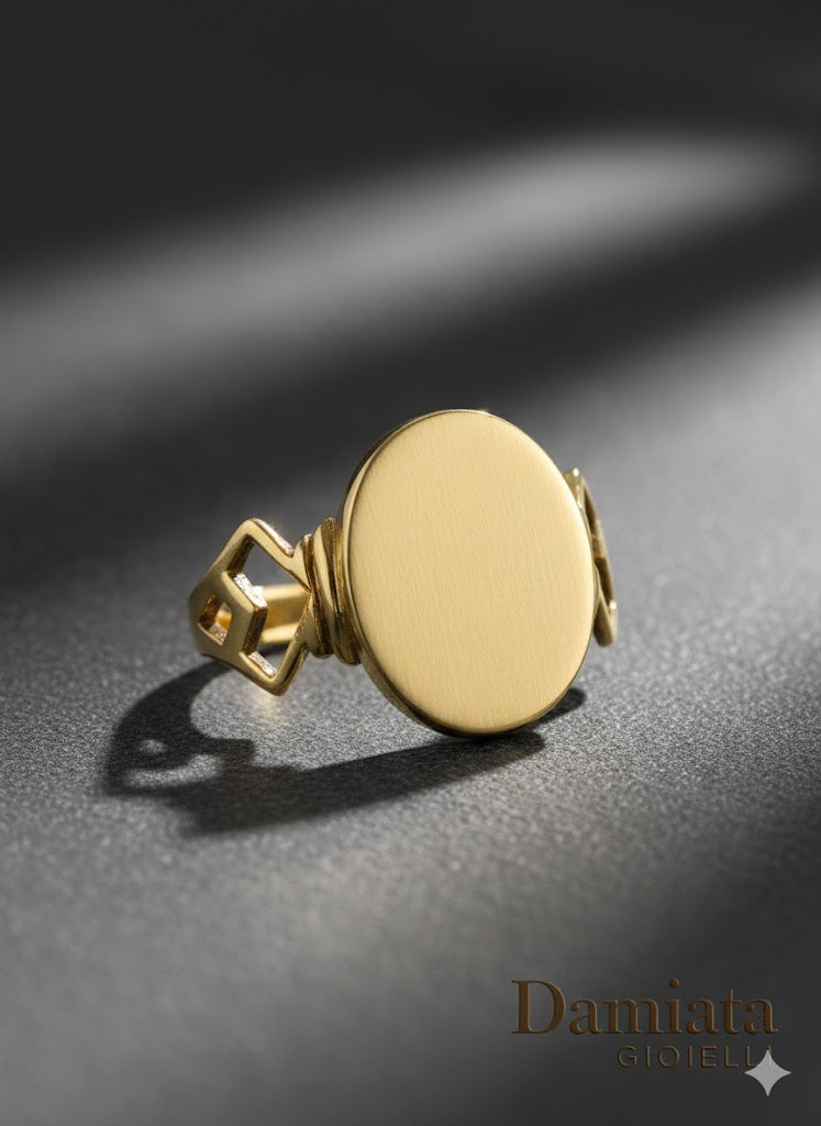 Anello incidibile unisex Damiata Gioielli in oro giallo ref. 000896