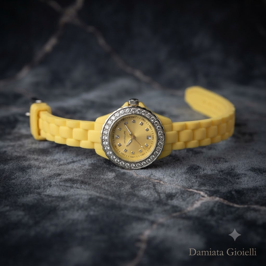 Orologio solo tempo donna Ottaviani in acciaio, silicone e zirconi 15048Y
