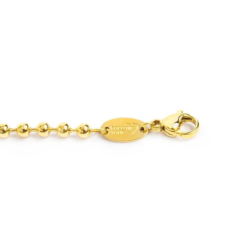 Bracciale donna Marlù Vision in acciaio dorato con charm a cuore 18BR218G