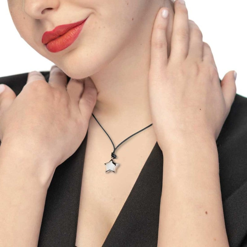 Collana stella donna Marlù in acciaio e cordino 18CO025-N