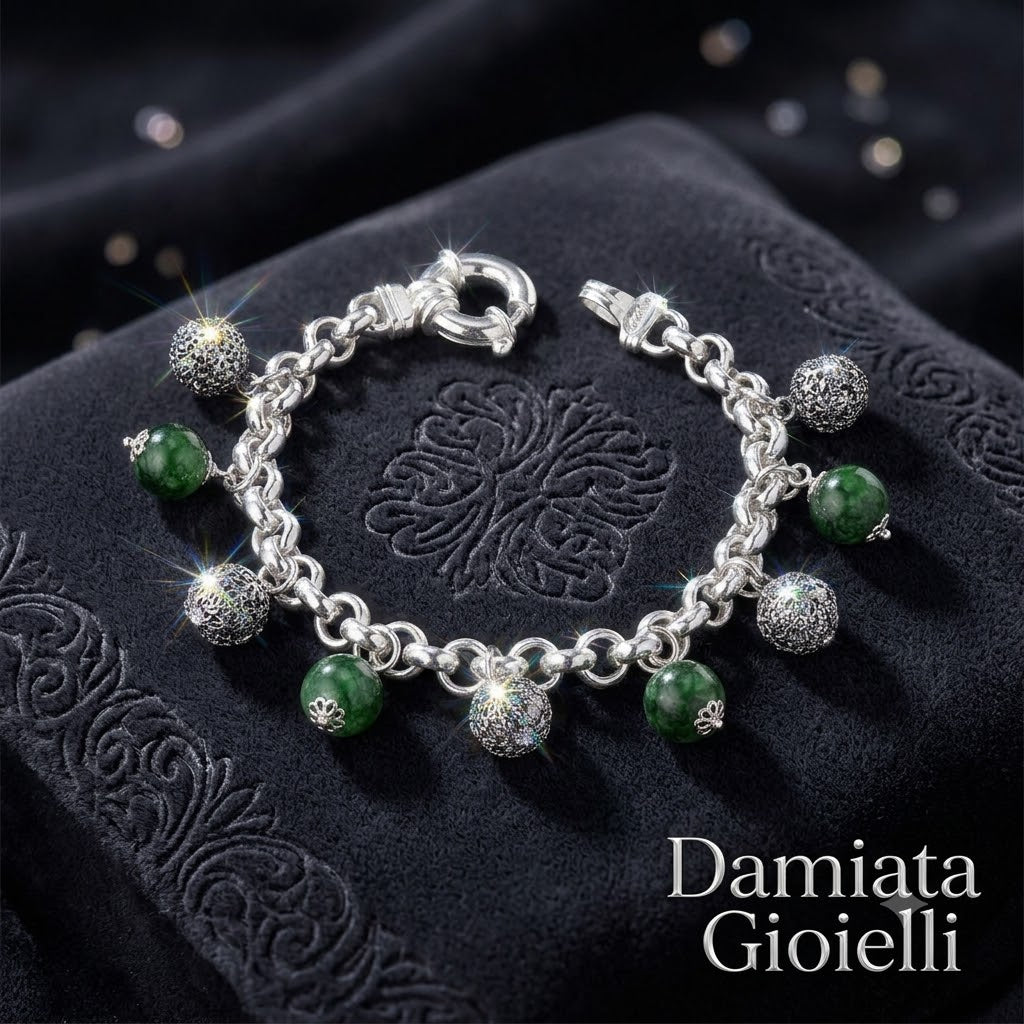 Bracciale donna Gerardo Sacco in argento e giada 28016VE