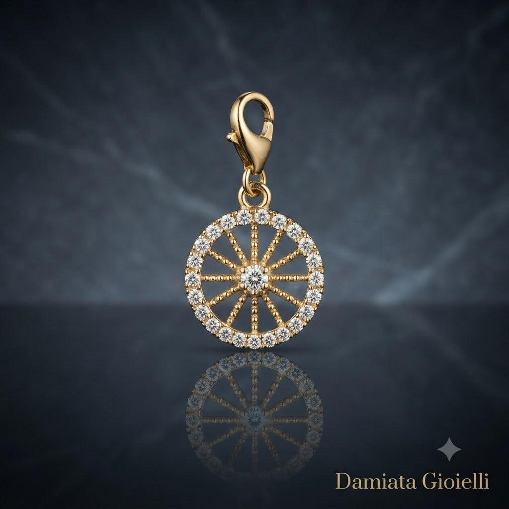 Charm donna Fantasy Coral in argento dorato e zirconi 2962