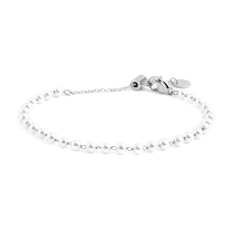 Bracciale donna Marlù in acciaio e perle 2BR0086-W