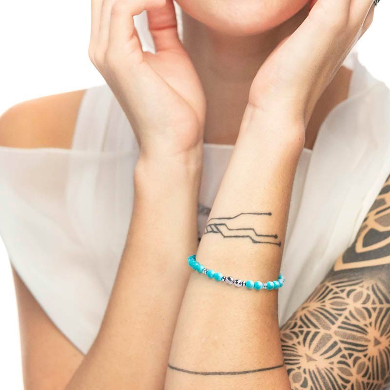 Bracciale donna Marlù in acciaio, sodalite e ematite 2BR0099-T