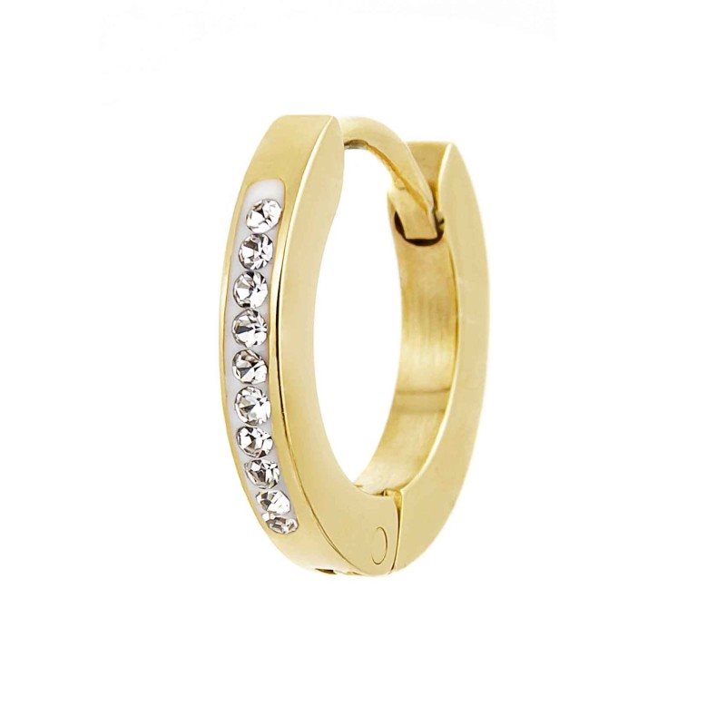 Monorecchino donna Marlù in acciaio e zirconi 2OR0058G-W