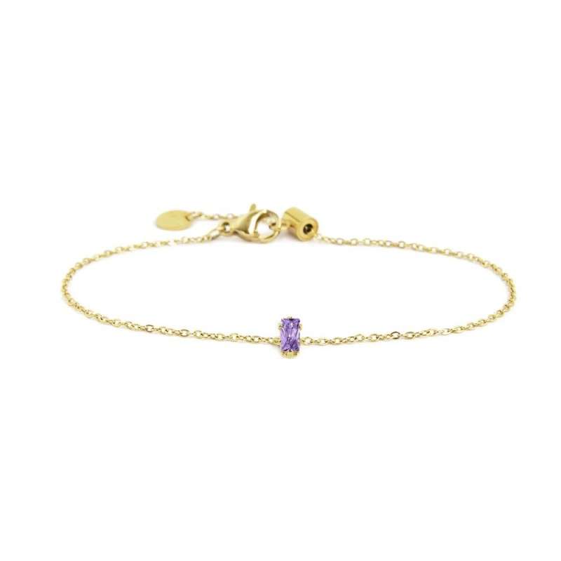 Bracciale donna Marlù in acciaio dorato con cristallo 2BR0100G-P