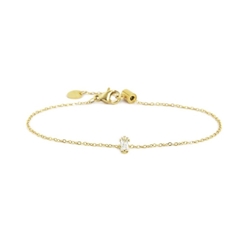Bracciale donna Marlù in acciaio dorato con cristallo 2BR0100G-W