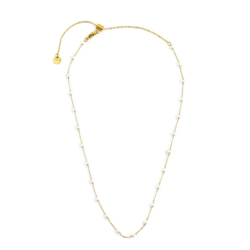 Collana donna Marlù Be Woman in acciaio dorato e perle 2CA0031G-W