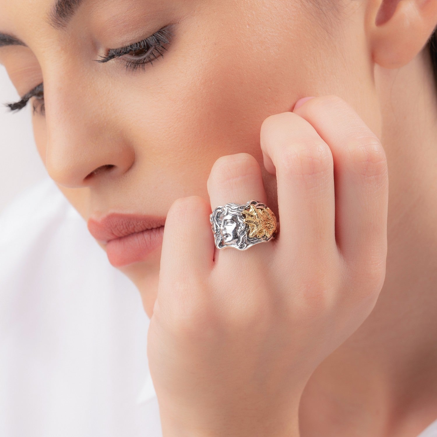 Anello donna Gerardo Sacco mese marzo in argento bicolore 31130