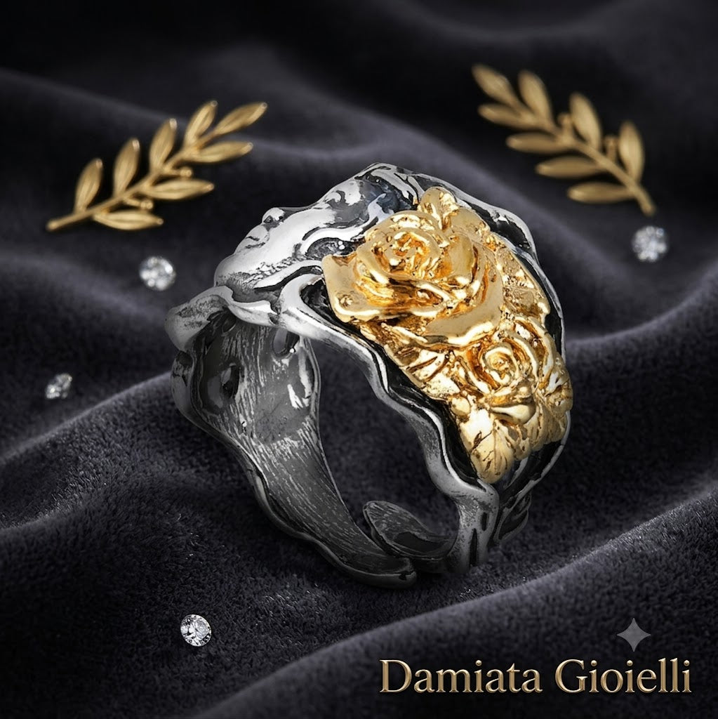 Anello donna Gerardo Sacco mese maggio in argento bicolore 31132