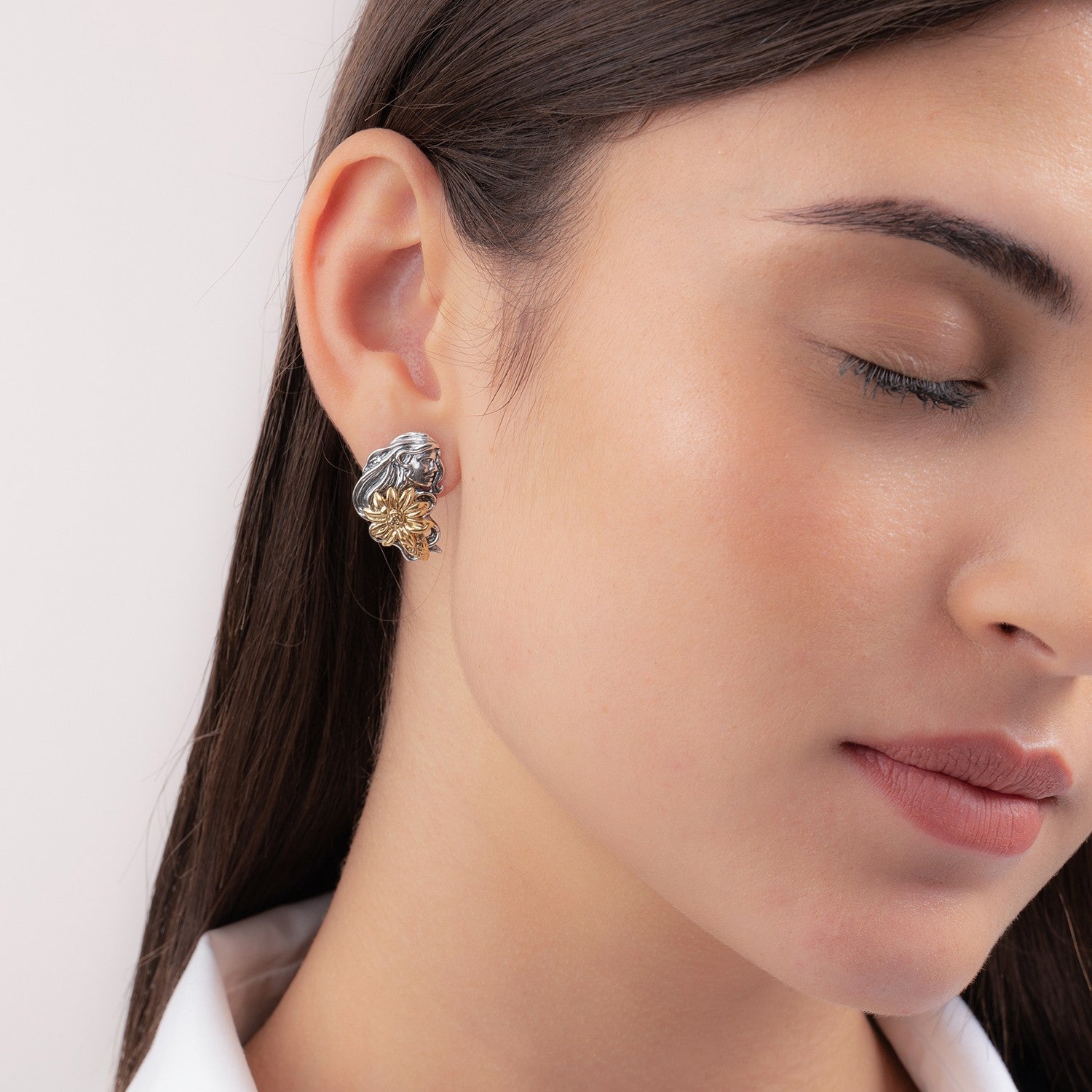 Orecchini donna Gerardo Sacco Mese Agosto in argento bicolore ref. 31188