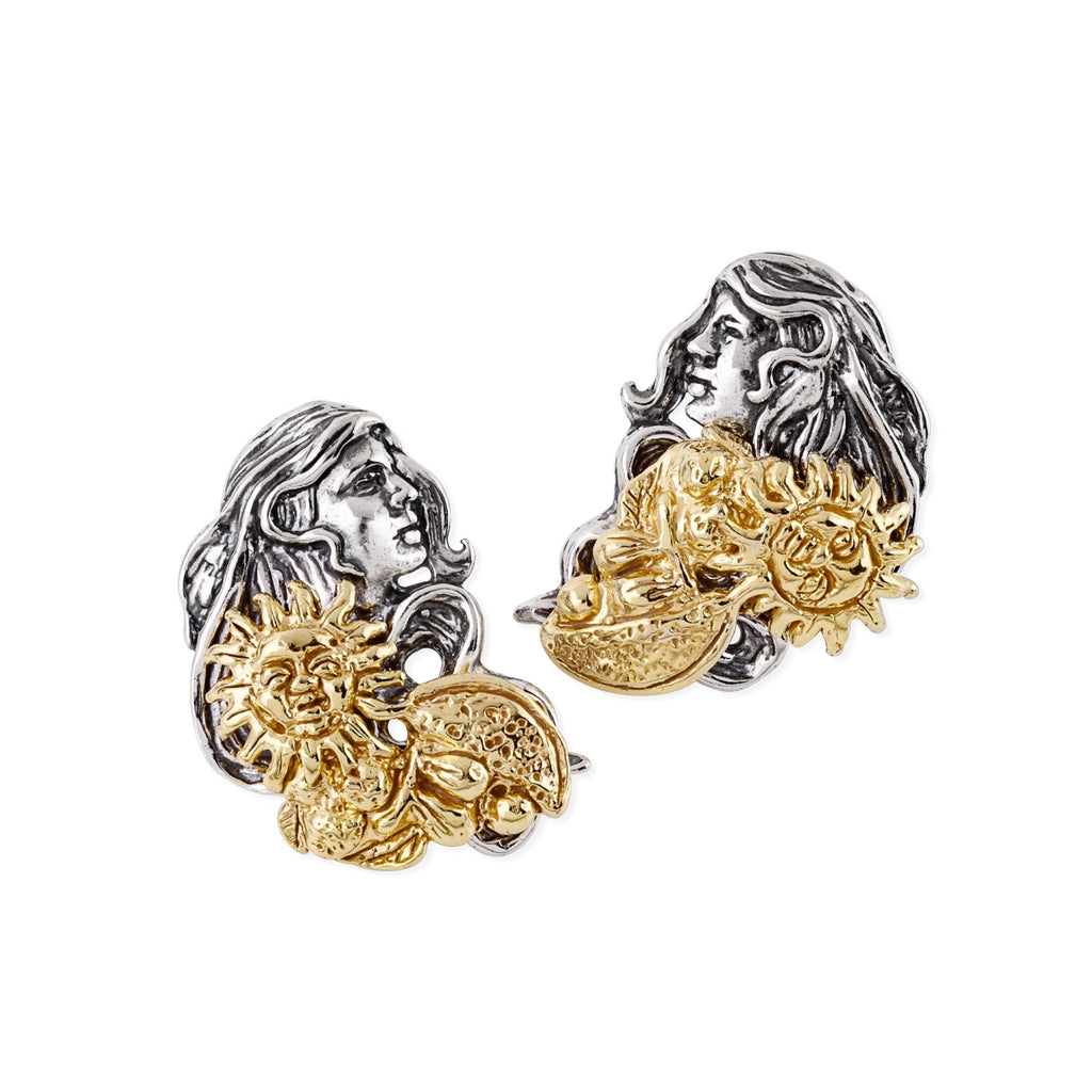 Orecchini donna Gerardo Sacco Mese Agosto in argento bicolore ref. 31188