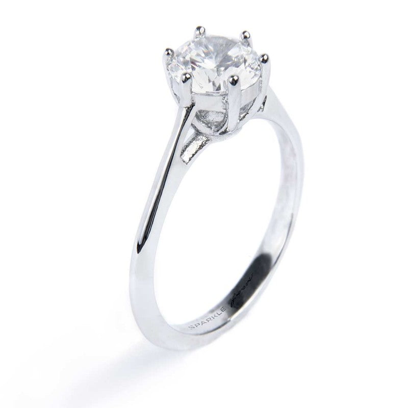 Anello solitario donna Marlù in acciaio e zircone 31AN0010W-12