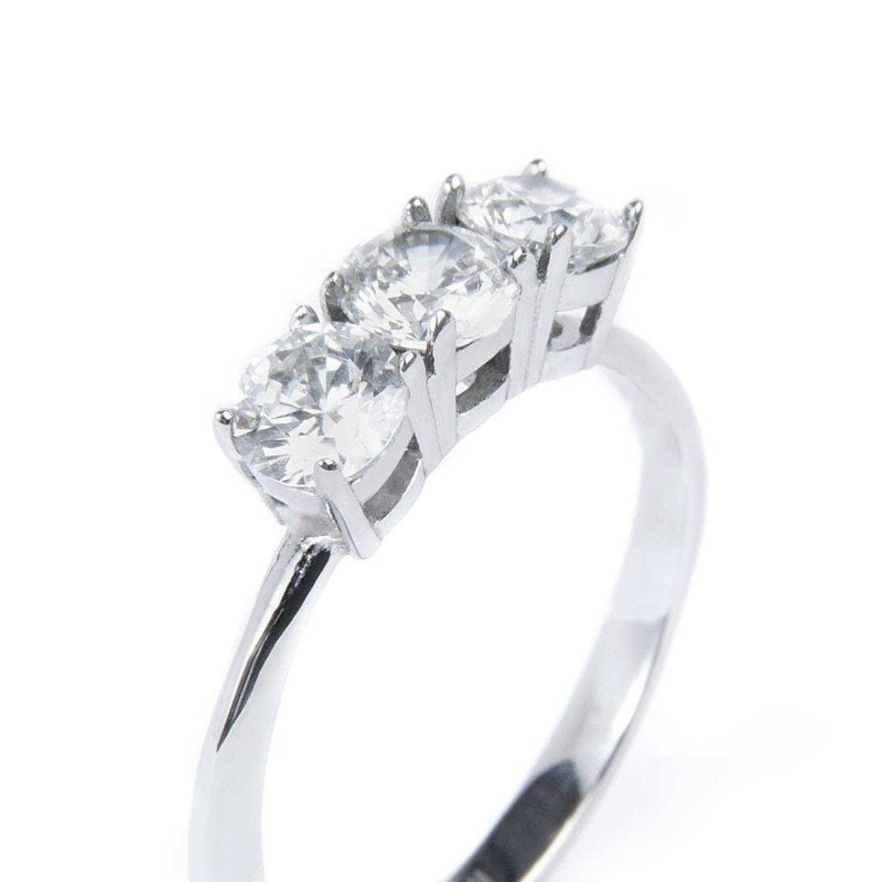 Anello trilogy donna Marlù in acciaio e zirconi 31AN0011W-14
