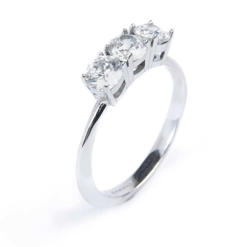 Anello trilogy donna Marlù in acciaio e zirconi 31AN0011W-12
