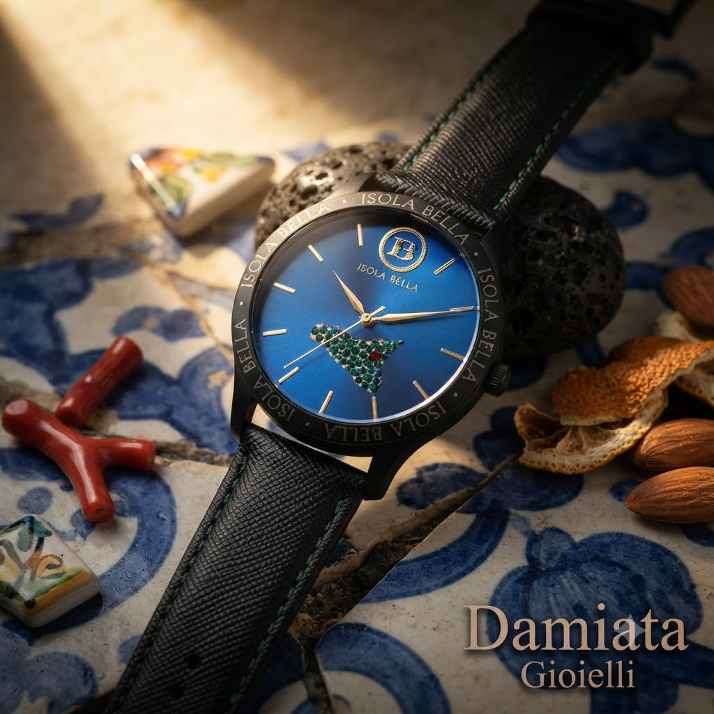 Orologio solo tempo unisex Isola Bella Sicilia in acciaio e pelle 40000030