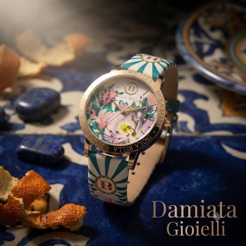 Orologio solo tempo donna Isola Bella Fiori di Cappero in acciaio e pelle 40000039