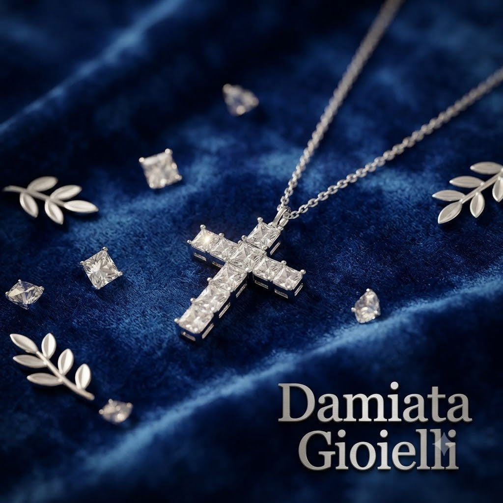 Collana con croce donna Ottaviani in lega metallica e cubic zirconia 501156C