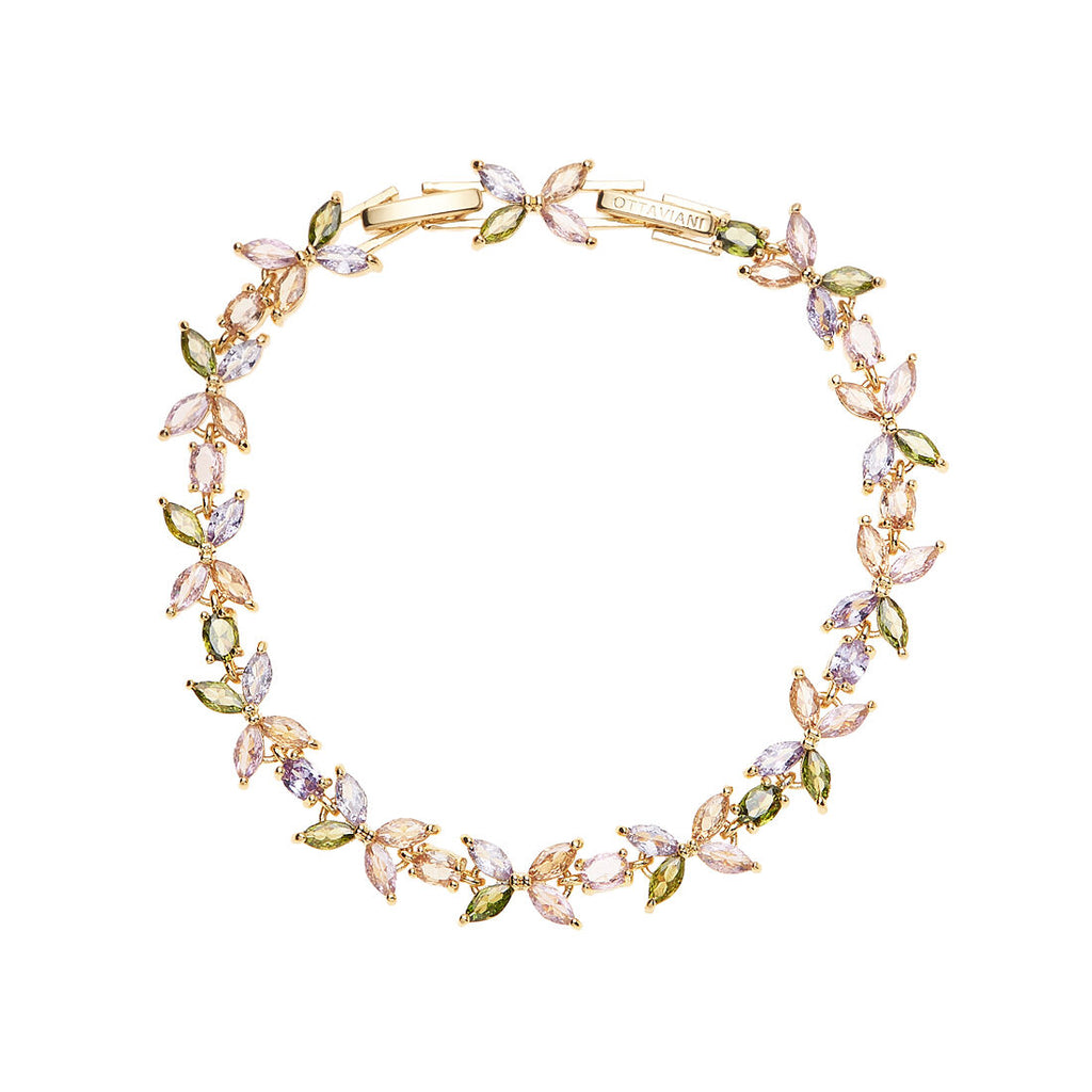 Bracciale donna Ottaviani in lega metallica dorata e cubic zirconia bianchi 501225B