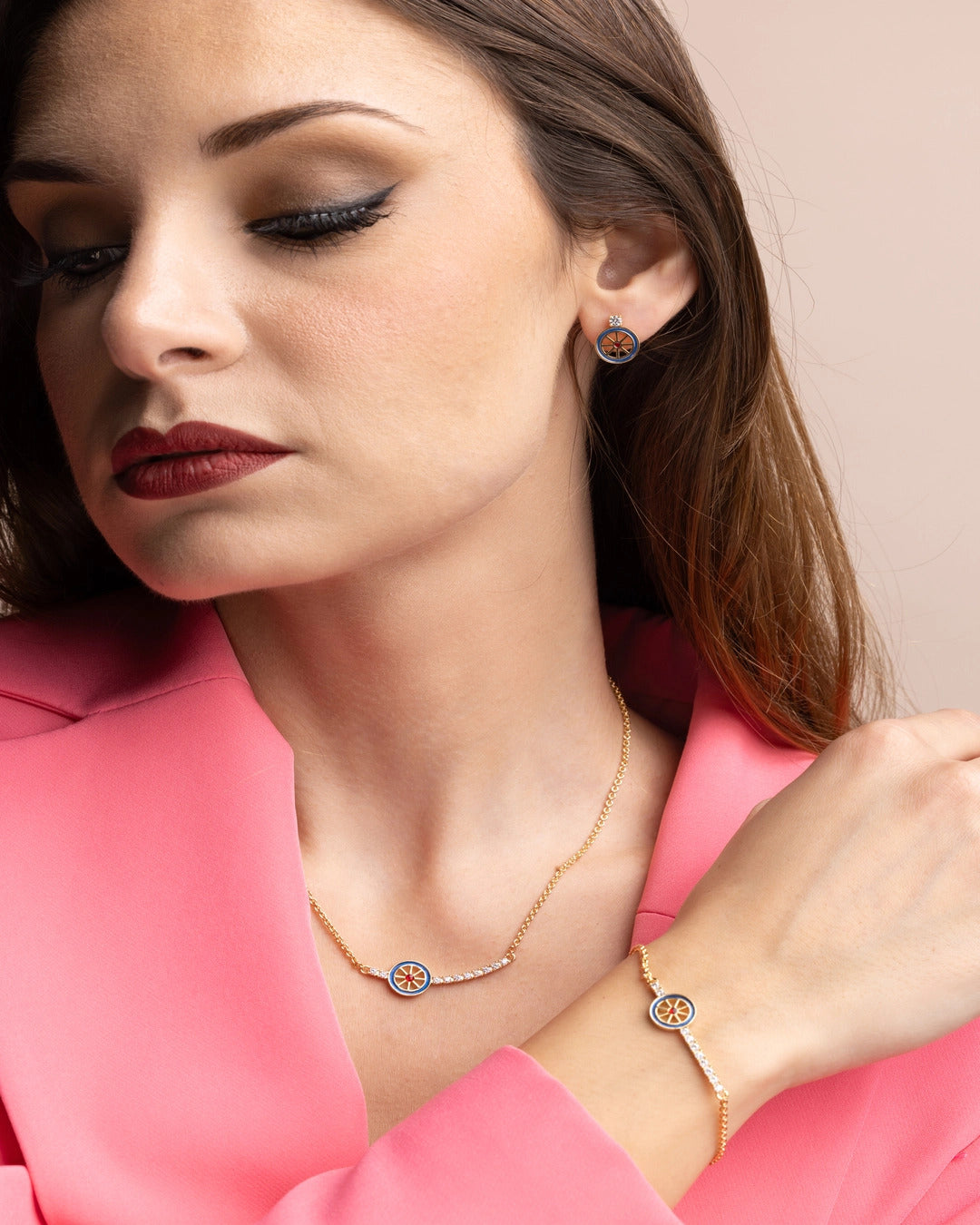 Collana donna Isola Bella Ruota in bronzo e zirconi 60000013