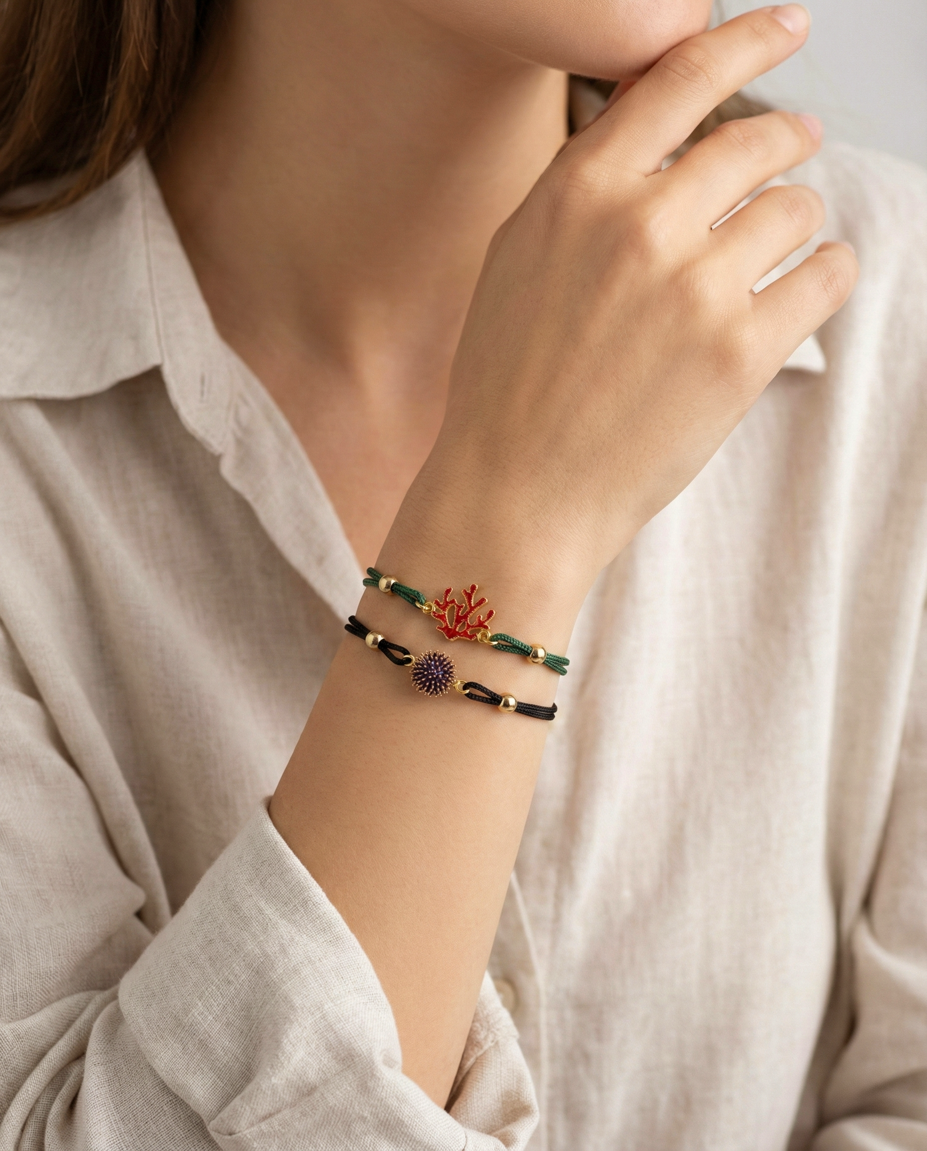 Bracciale donna Isola Bella Corallo in lega smaltata e cordino 60000036