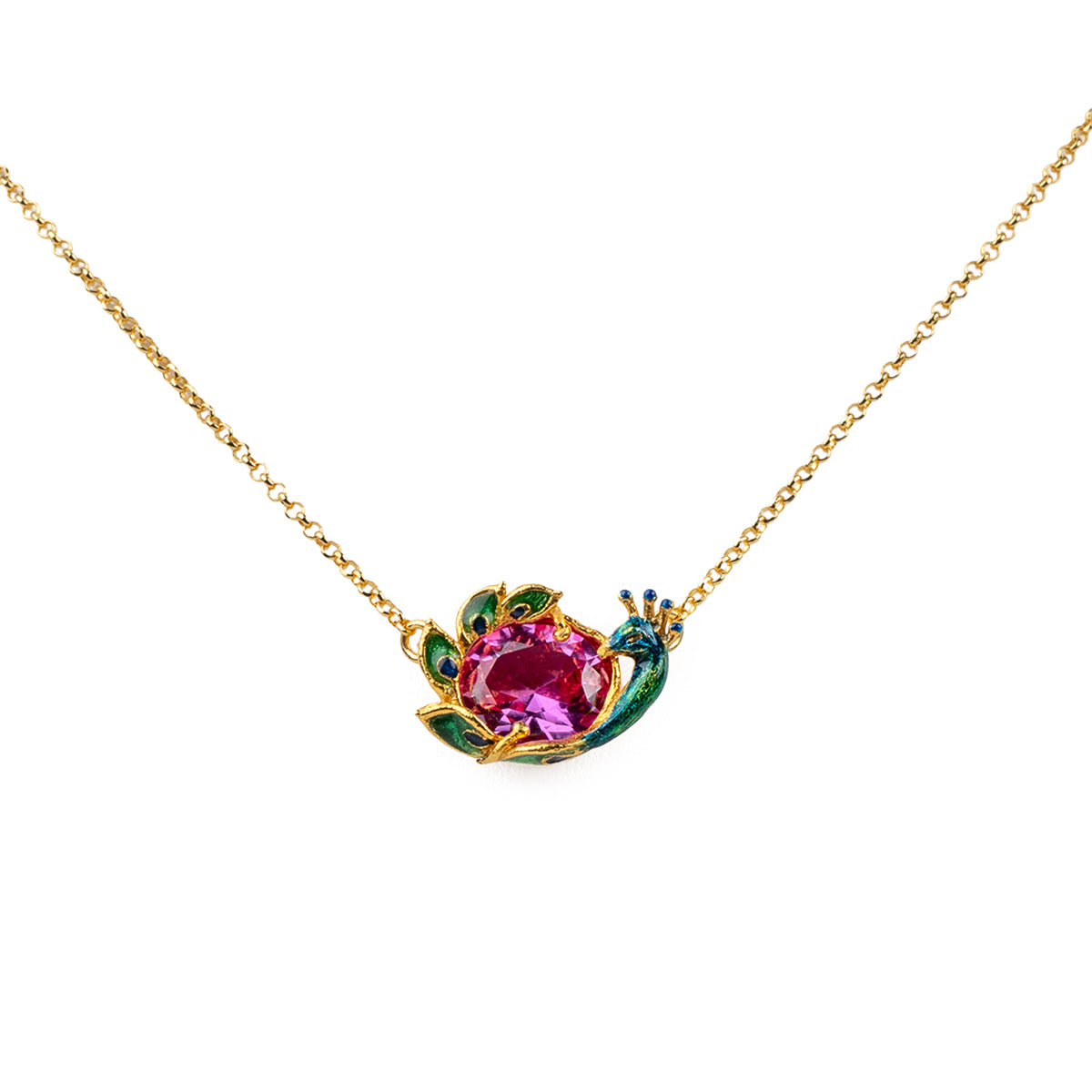 Collana donna Isola Bella Pavone in lega placcata oro e cristallo 60000169
