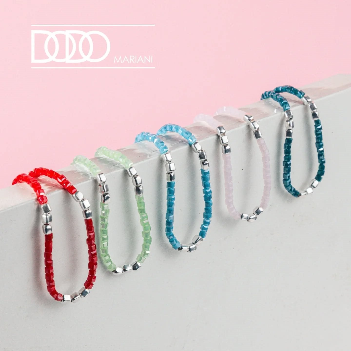 Bracciale Dodo Mariani donna in argento e cristallo rosa, lunghezza 18 cm. AI105RS
