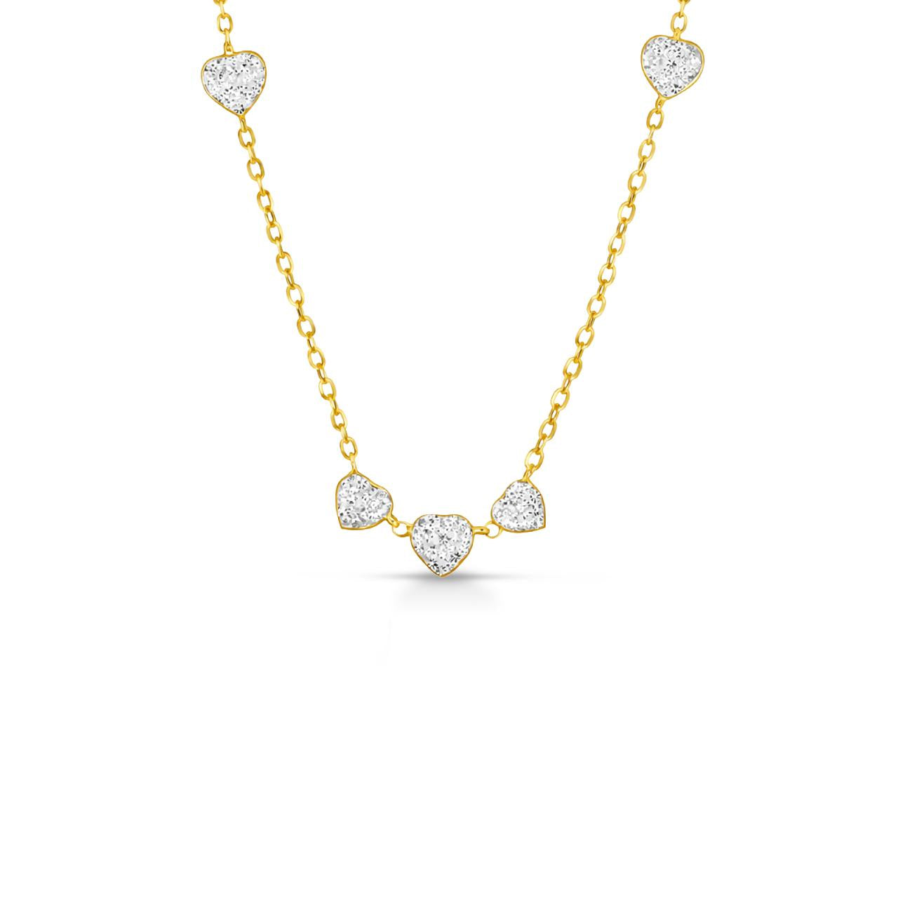 Girocollo con cuori donna IGOLD in oro giallo e zirconi ref. C7E2BP