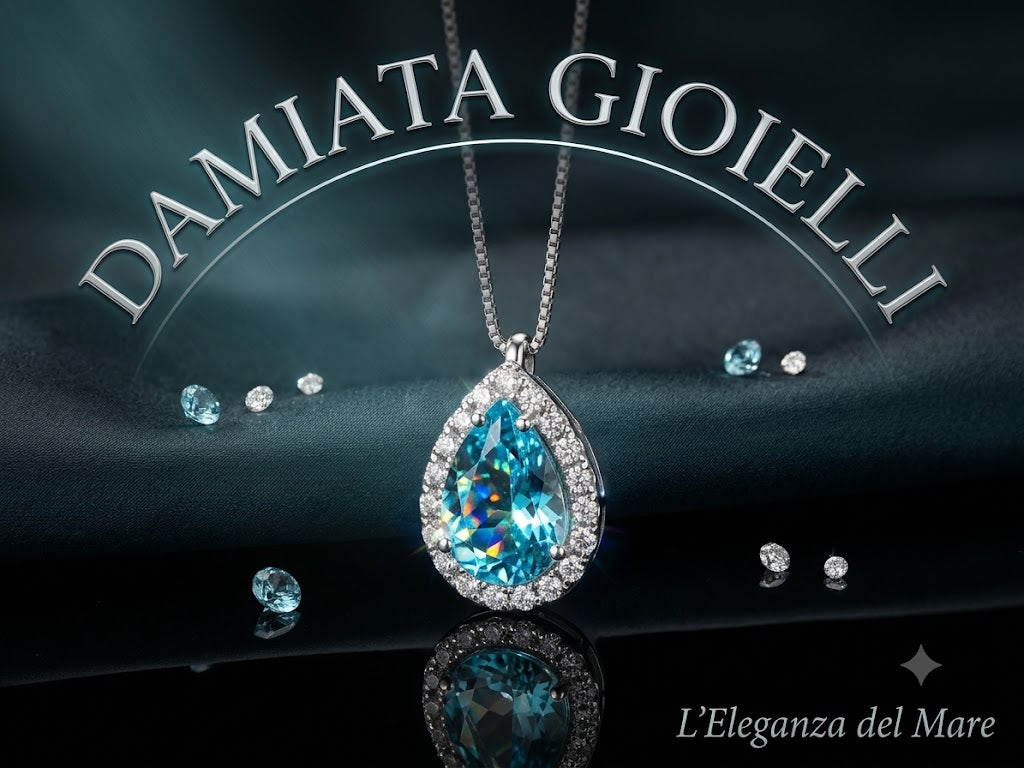 Collana donna Miluna in oro bianco, diamanti e acquamarina CLD4431/1