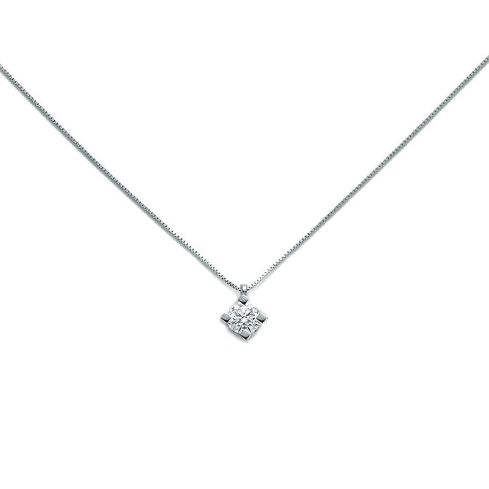 Collana punto luce donna Miluna in oro bianco e diamante CLD5065-018G7