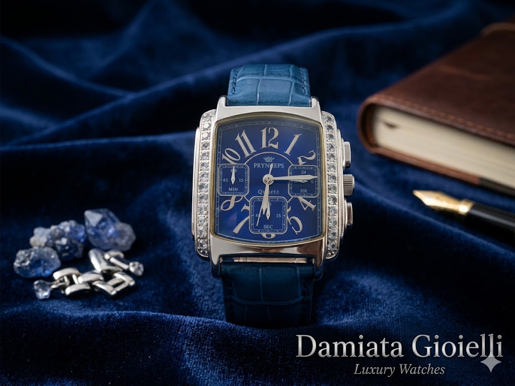Orologio cronografo uomo Pryngeps in acciaio e pelle CR896/S