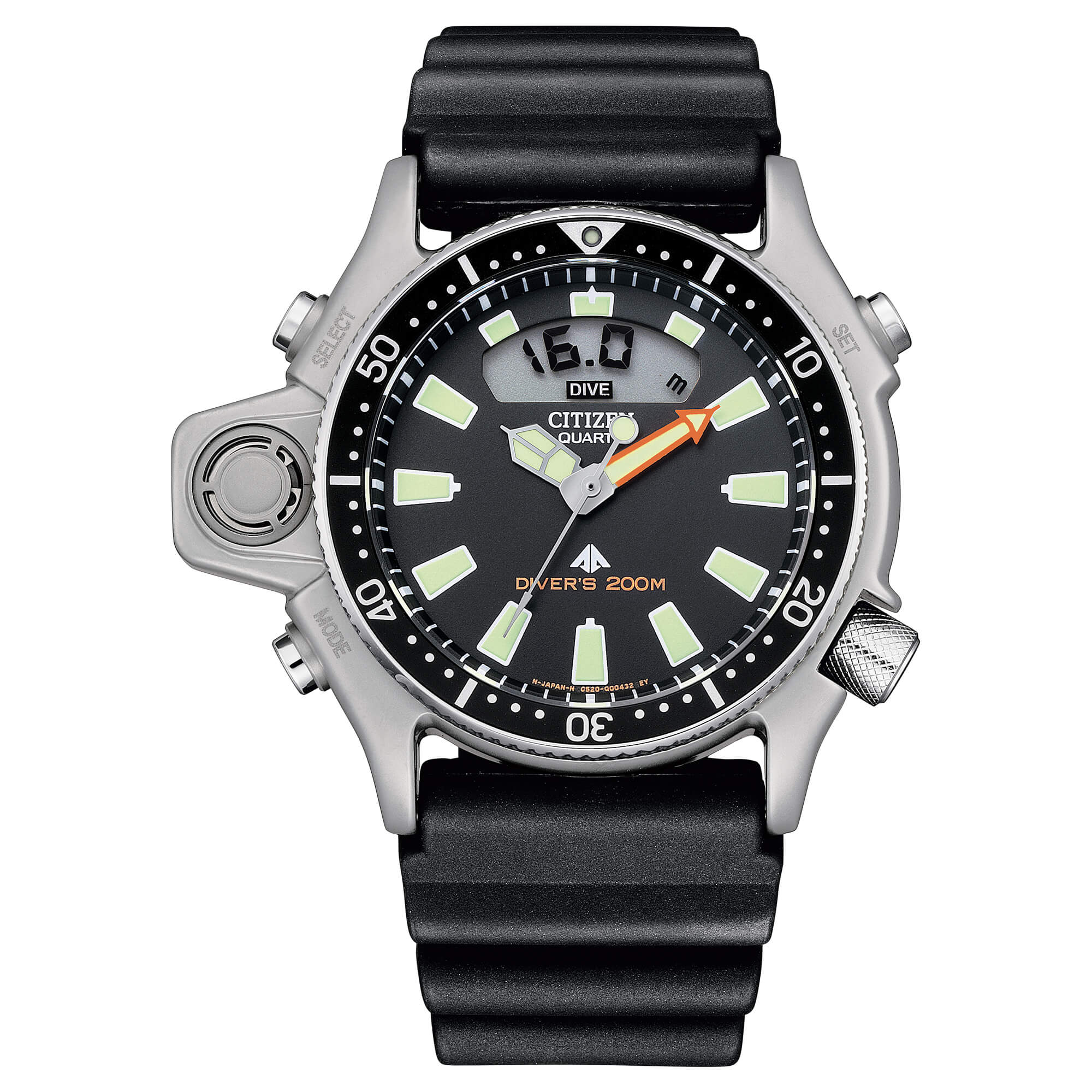 Orologio solo tempo Citizen uomo "PROMASTER AQUALAND" in acciaio e silicone JP2000-08E
