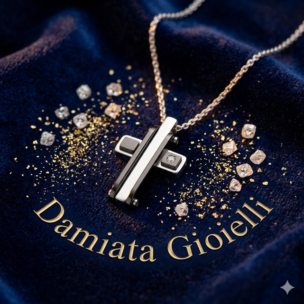 Collana con croce uomo Yukiko in acciaio bicolore KCLD3759