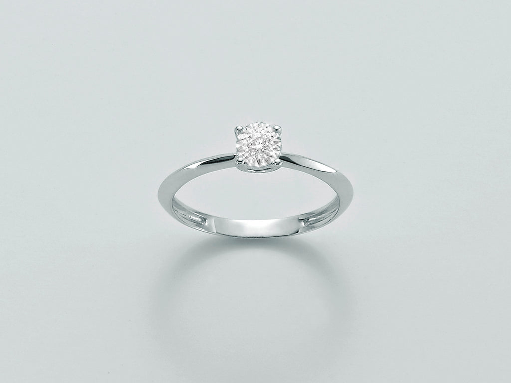 Anello solitario donna Miluna in oro bianco e diamante LID3223
