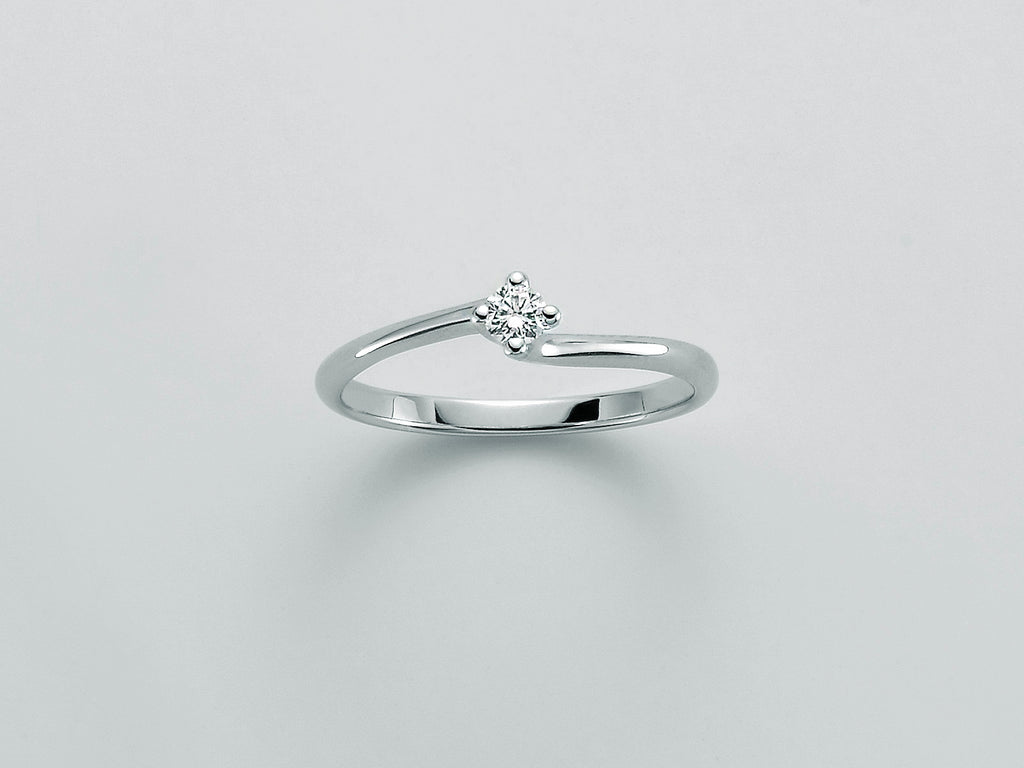Anello solitario donna Miluna in oro bianco e diamante LID3246/010G7