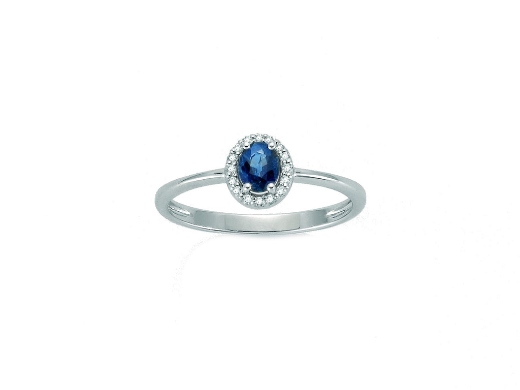 Anello donna Miluna in oro bianco, diamanti e zaffiro blu LID3266