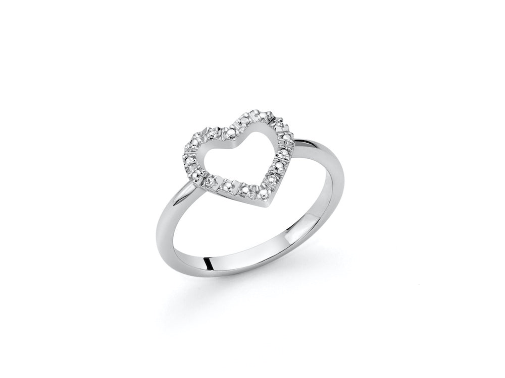 Anello a cuore donna Miluna in argento e diamanti LID3558M16