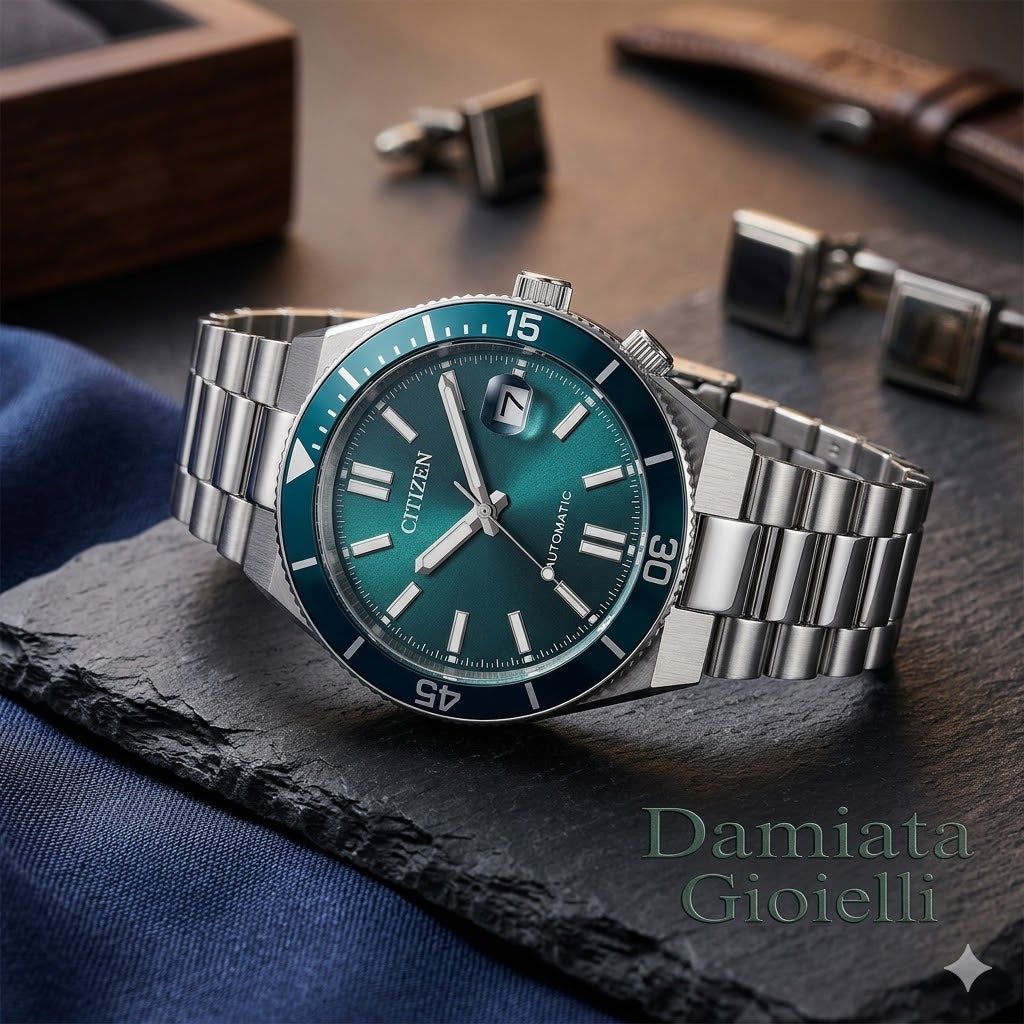 Orologio solo tempo automatico Citizen uomo "TSUYOSA" in acciaio ref. NJ0231-56L