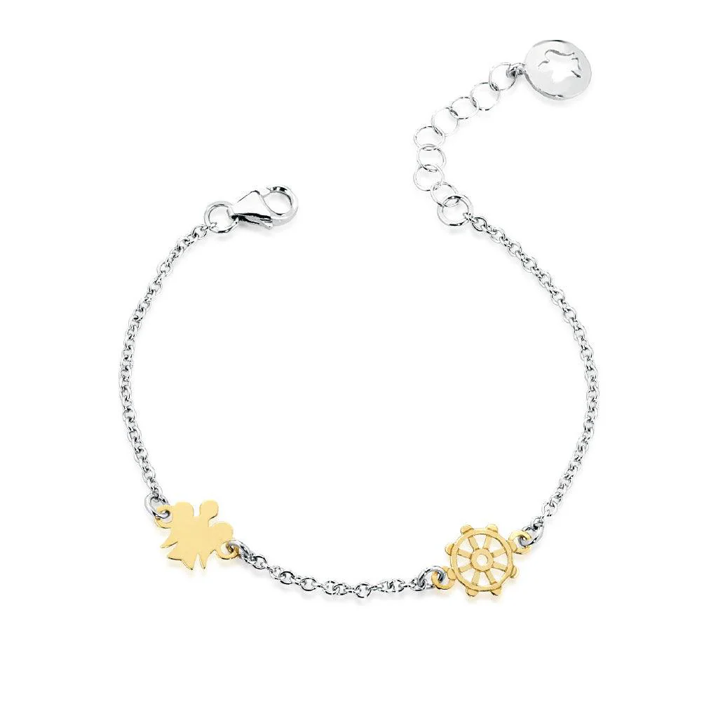 Bracciale bambini Roberto Giannotti in oro bianco e giallo NKT242