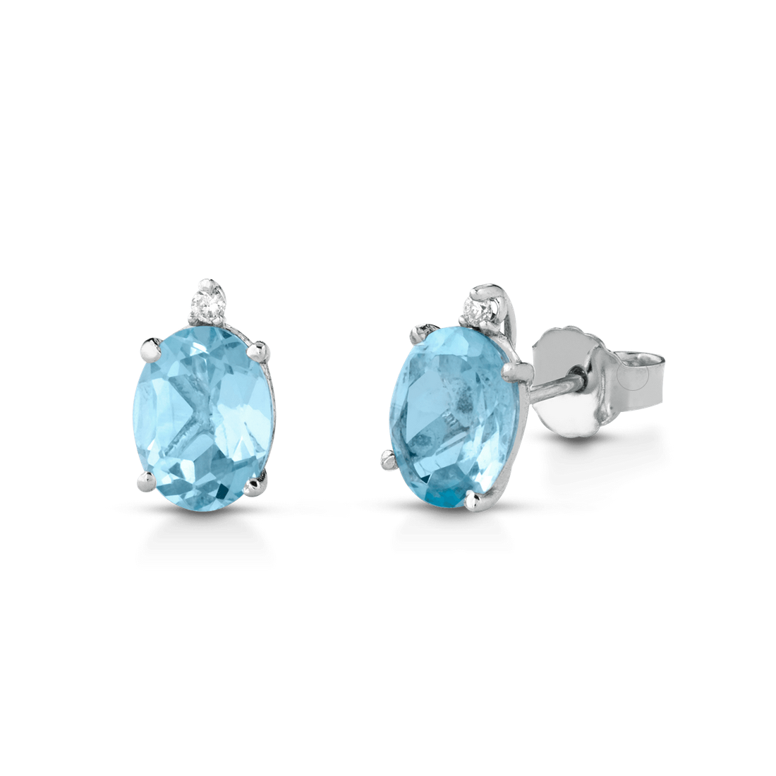 Orecchini donna Lucciole Gioielli in oro bianco, diamanti e topazio azzurro OR18KT20SI