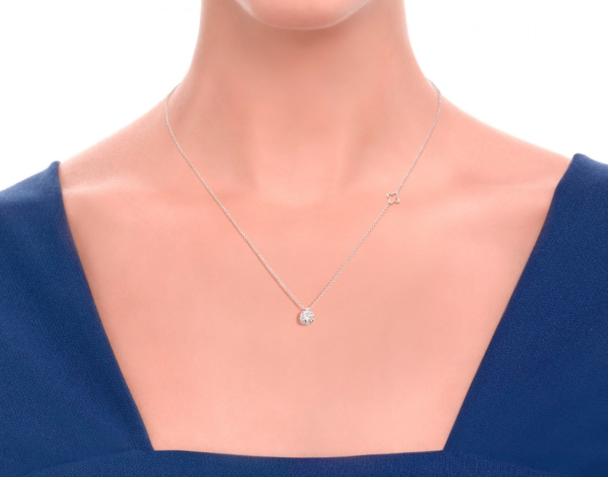 Collana punto luce donna Recarlo in oro bianco e diamante P01PX001/012-45