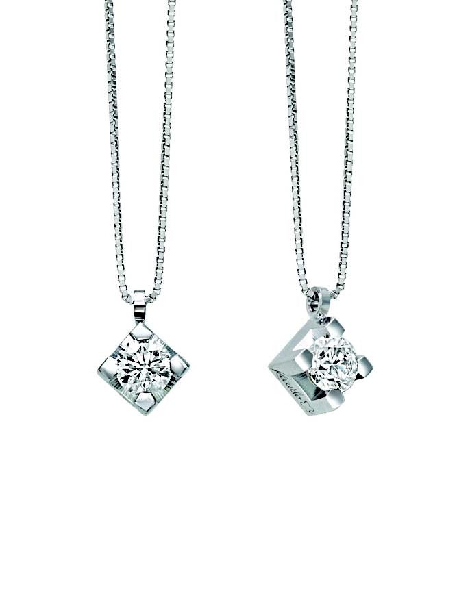 Collana punto luce donna Recarlo in oro bianco e diamante P30PX350/013-45-1