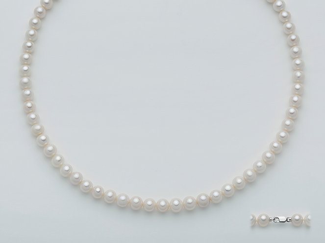 Collana donna Miluna filo di perle in oro bianco PCL5431V