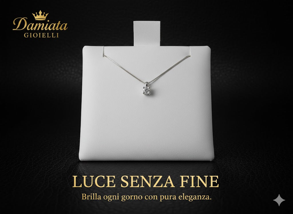 Collana punto luce donna Lucciole Gioielli in oro bianco e diamante PLFB-9KT-3