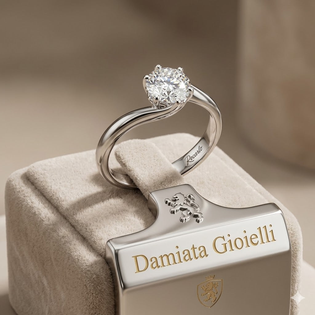 Anello solitario donna Recarlo in oro bianco e diamante R01SO195/031-14