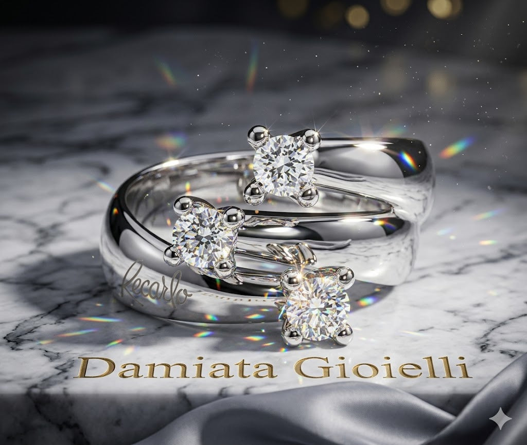 Anello trilogy donna Recarlo in oro bianco e diamanti R02TY677/040-13