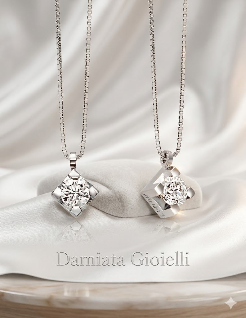 Collana punto luce donna Recarlo in oro bianco e diamante P30PX350/013-45-1