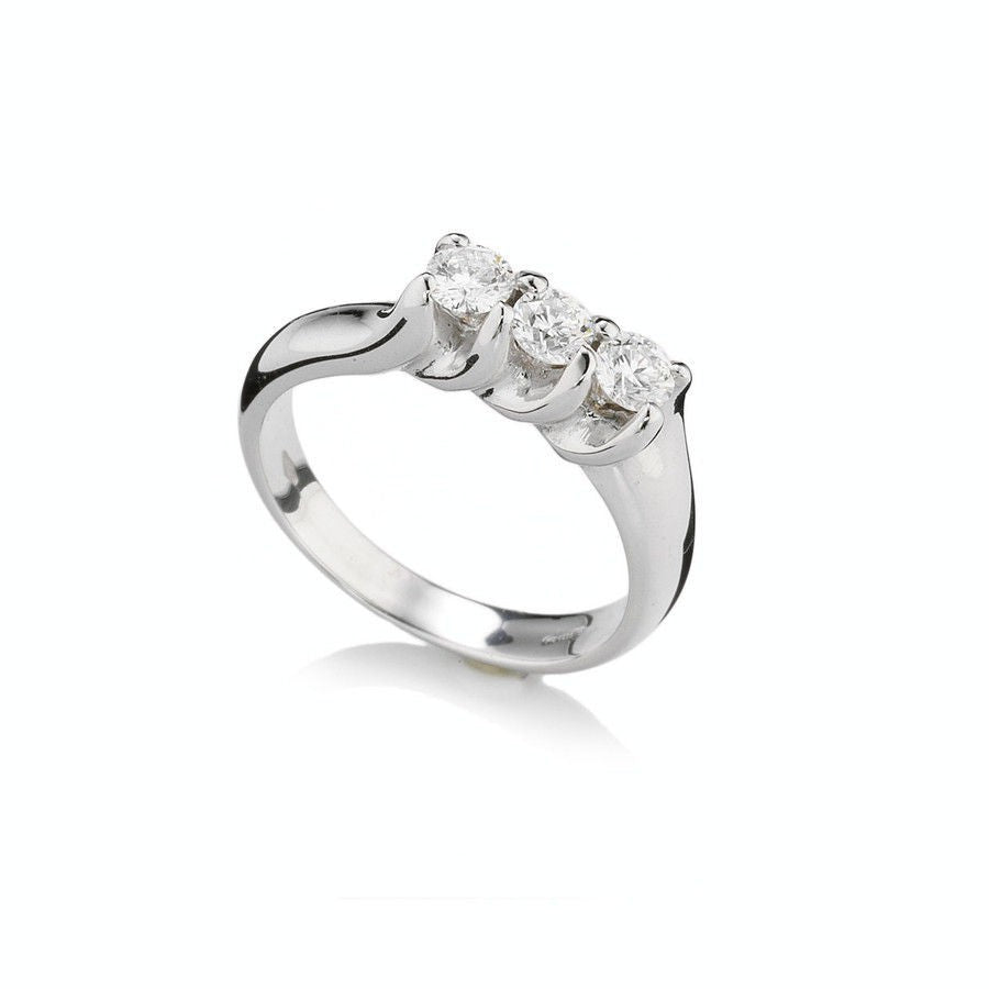 Anello trilogy donna Recarlo in oro bianco e diamanti XB723/060