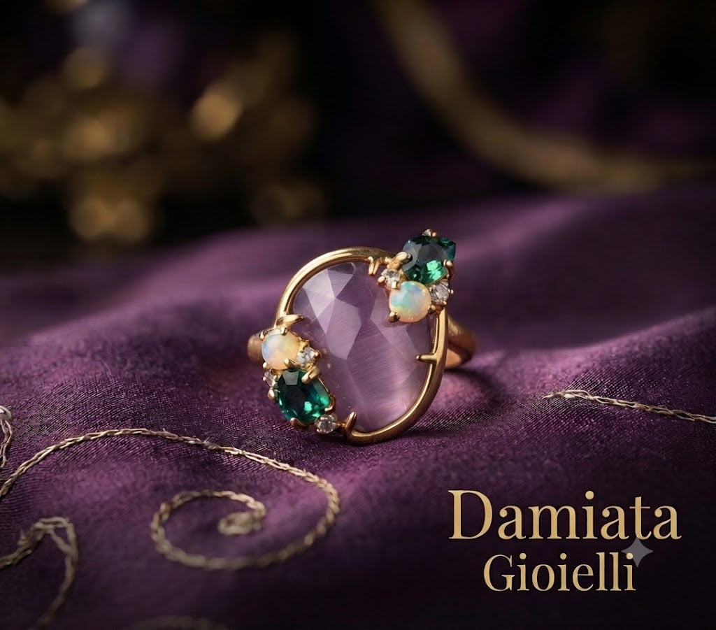 Anello donna Orelù in argento rosè con quarzo e zirconi ref. AN5PICO
