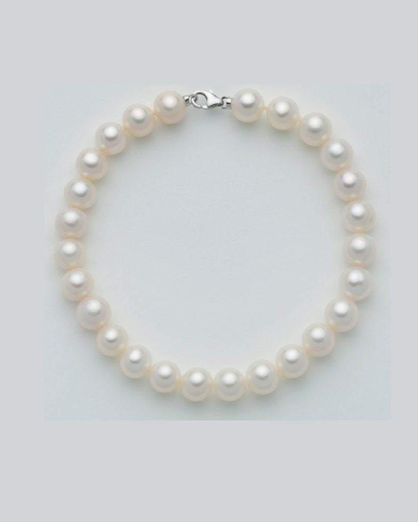 Bracciale donna Lucciole Gioielli filo di perle d'acqua dolce in oro bianco ref. 205B/2